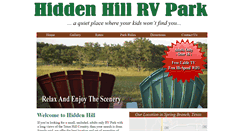Desktop Screenshot of hiddenhillrvpark.com